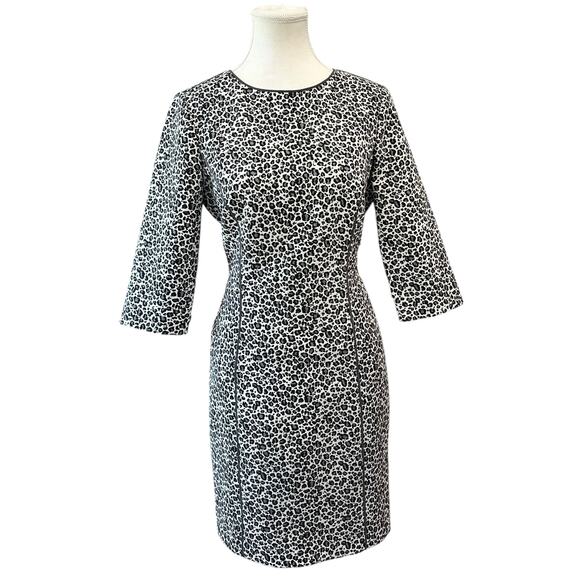 Reiss Dresses & Skirts - REISS Body Con Dress Leopard Print Gray White and Black Women's Size 8